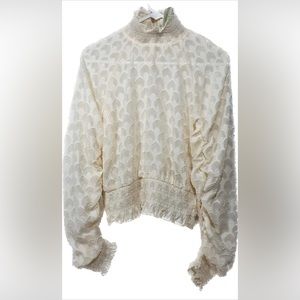 ✨NEW✨ H&M Sheer Blouse • Cream • Size 8 (38) • NWT